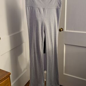 NWT 🏷️ Aywa Gray Women's Flare Fold Over Yoga Pants